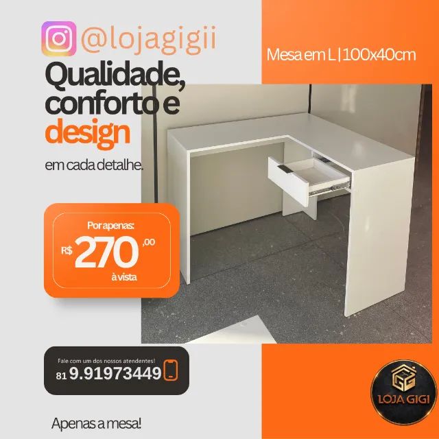 Mesa em formato L - Foto 3
