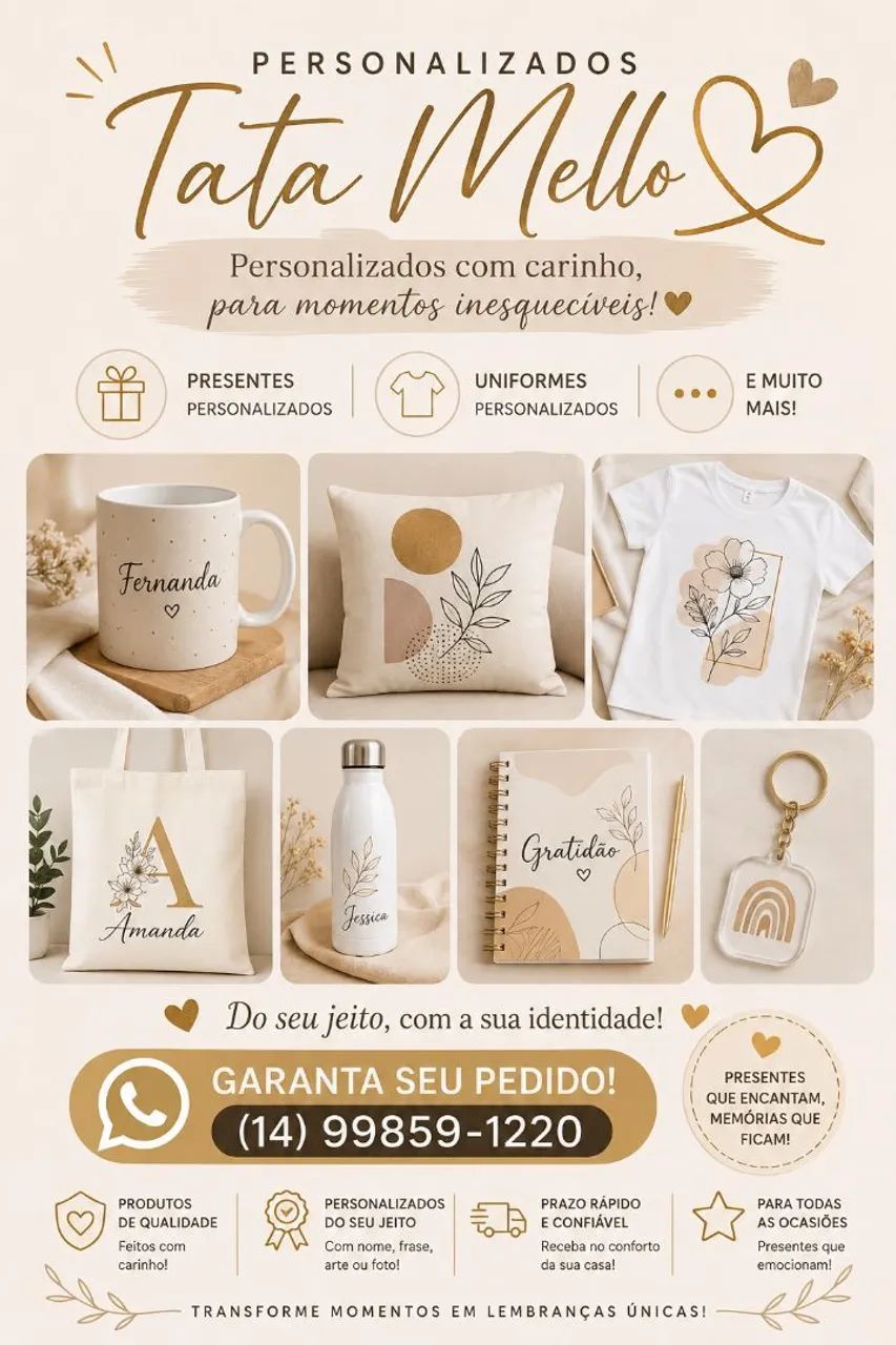 PERSONALIZADOS SOB ENCOMENDA!