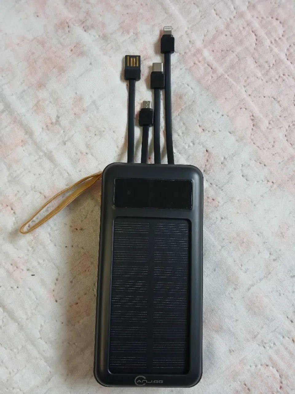 Power Bank Solar 20000mAh 4 em 1 com Cabos + Luz LED - Foto 3