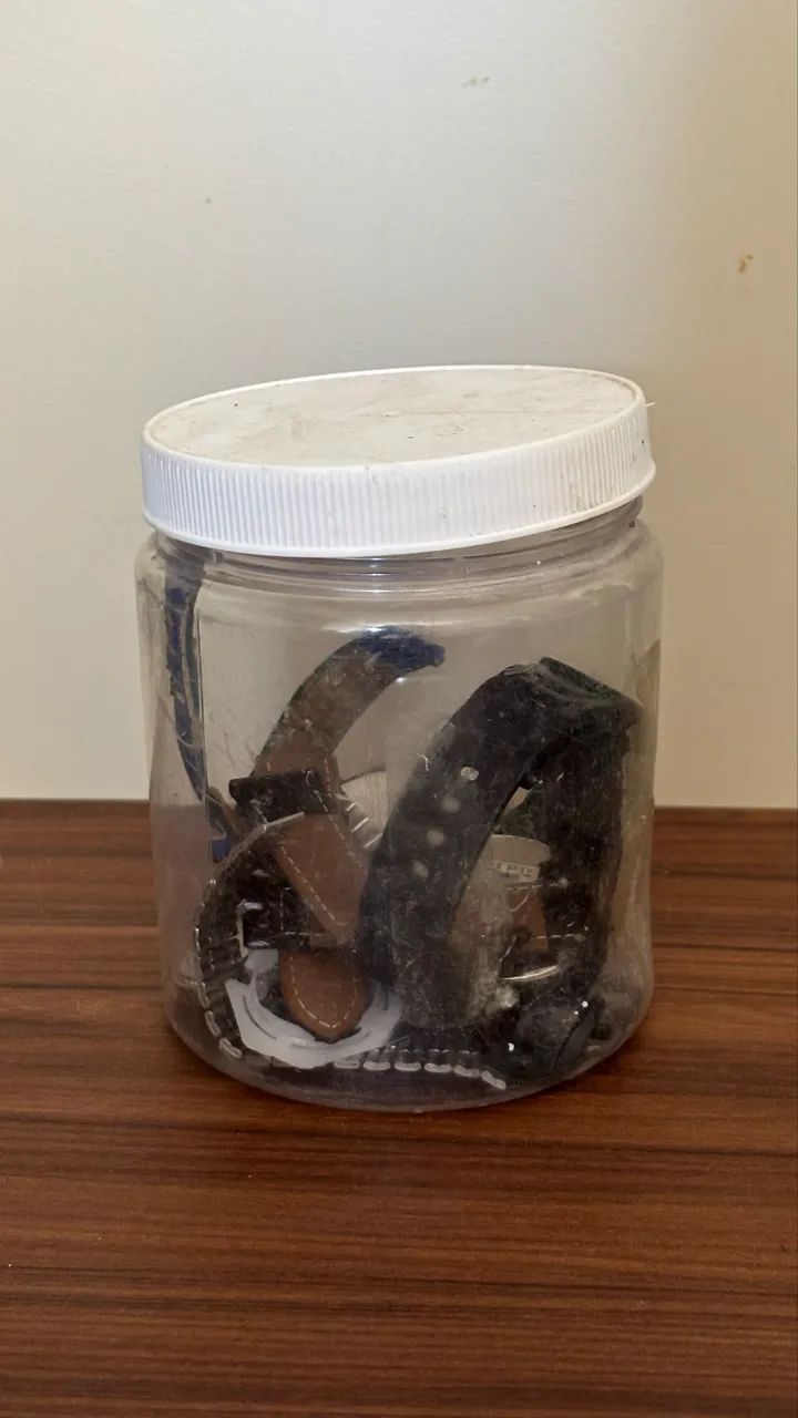 pote de relogio com carcaças 
