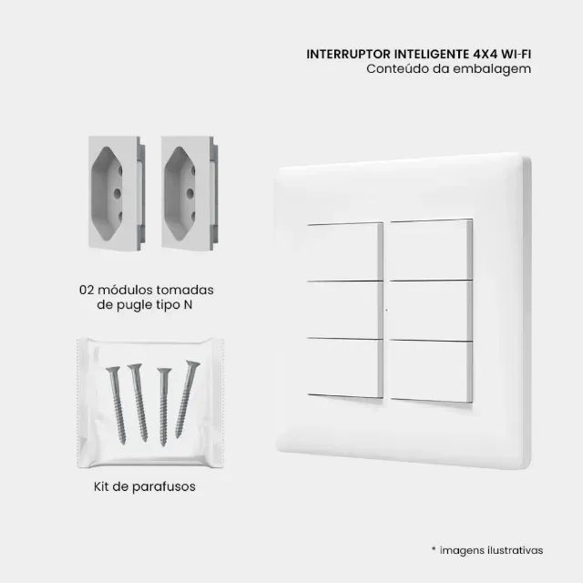 Interruptor e tomada 4x4 inteligente com wifi AGL - Foto 3