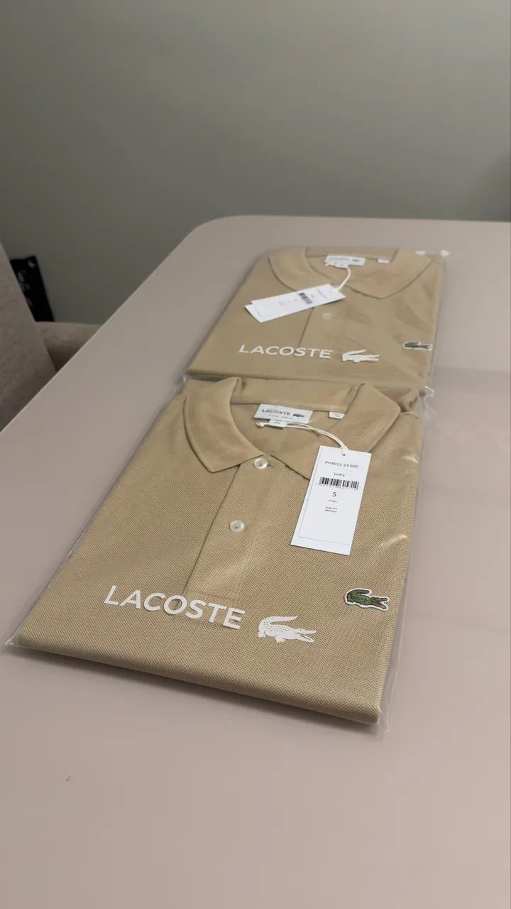 Polo Lacoste bege, TAM G ORIGINAL - Foto 4