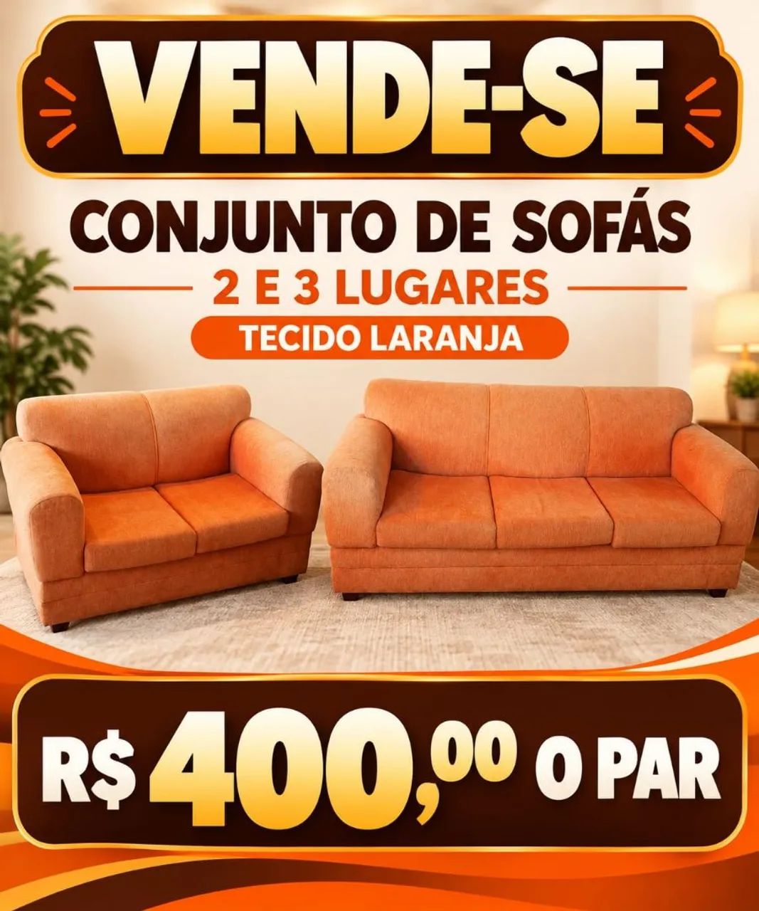 Sofá Conjunto 3 e 2 Lugares boa estrutura