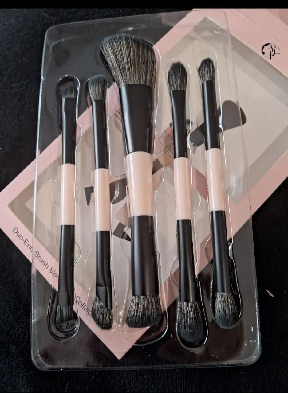 Kit com 5 Pincéis Duo para maquiagem  - Foto 2