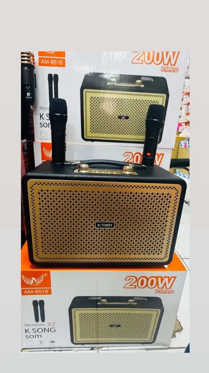 CAIXA DE SOM BLUETOOTH COM 2 MICROFONES