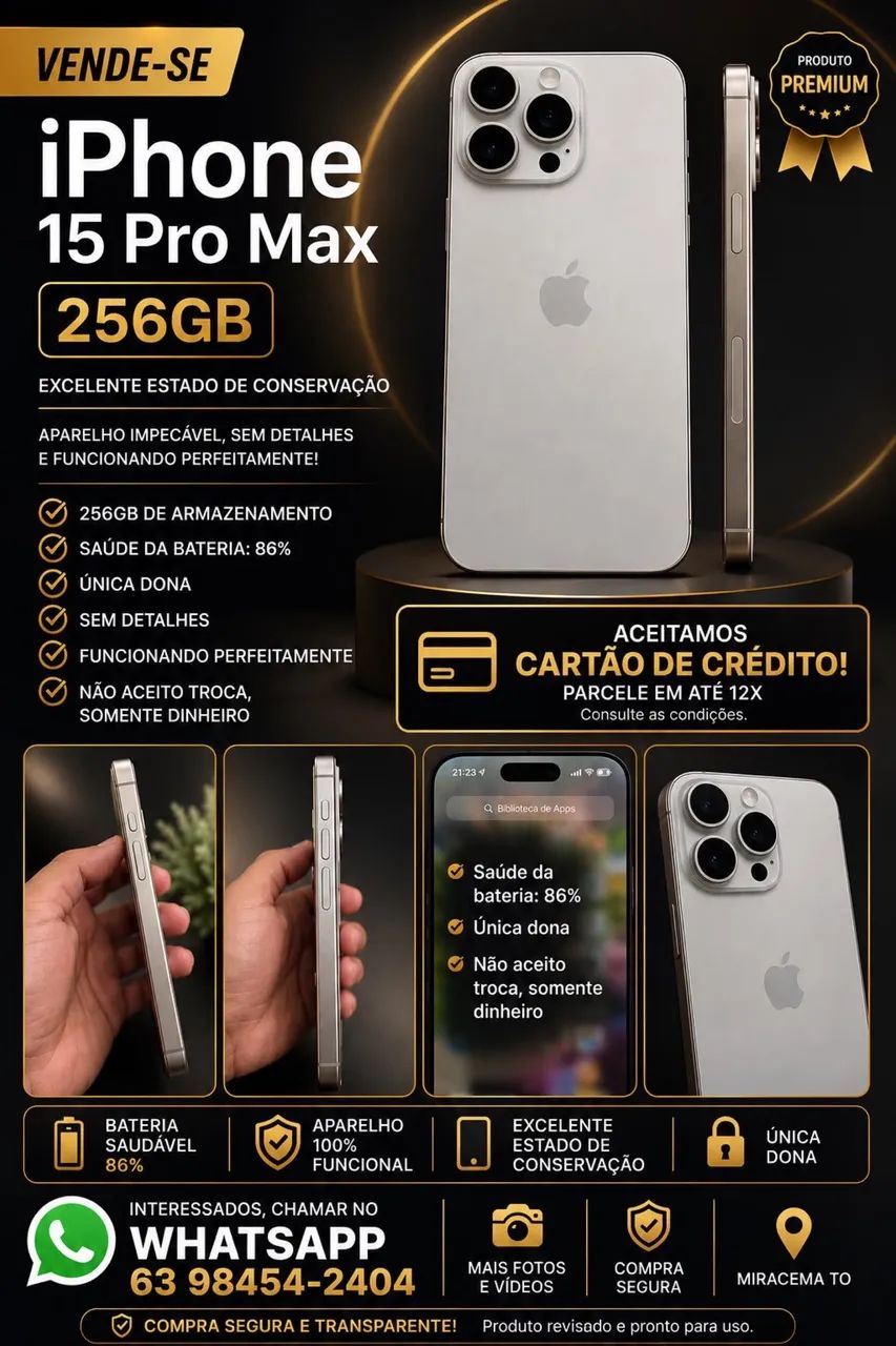Vende -se Celular iPhone 15 pro Max
