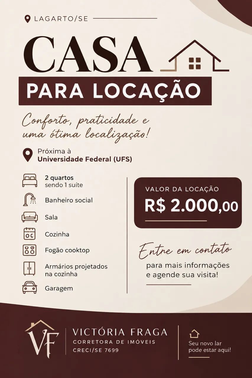 Aluga-se casa em Lagarto próximo a ufs 