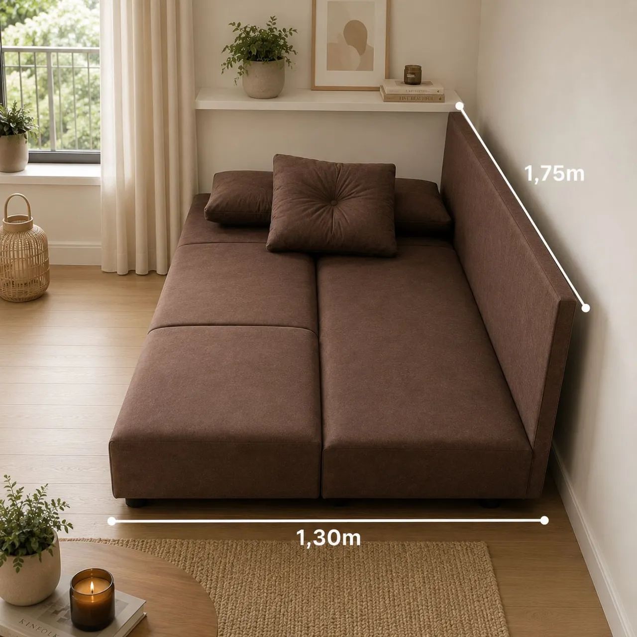 SOFÁ CAMA para PEQUENOS ESPAÇOS! Bonito e Acessível! - Foto 3