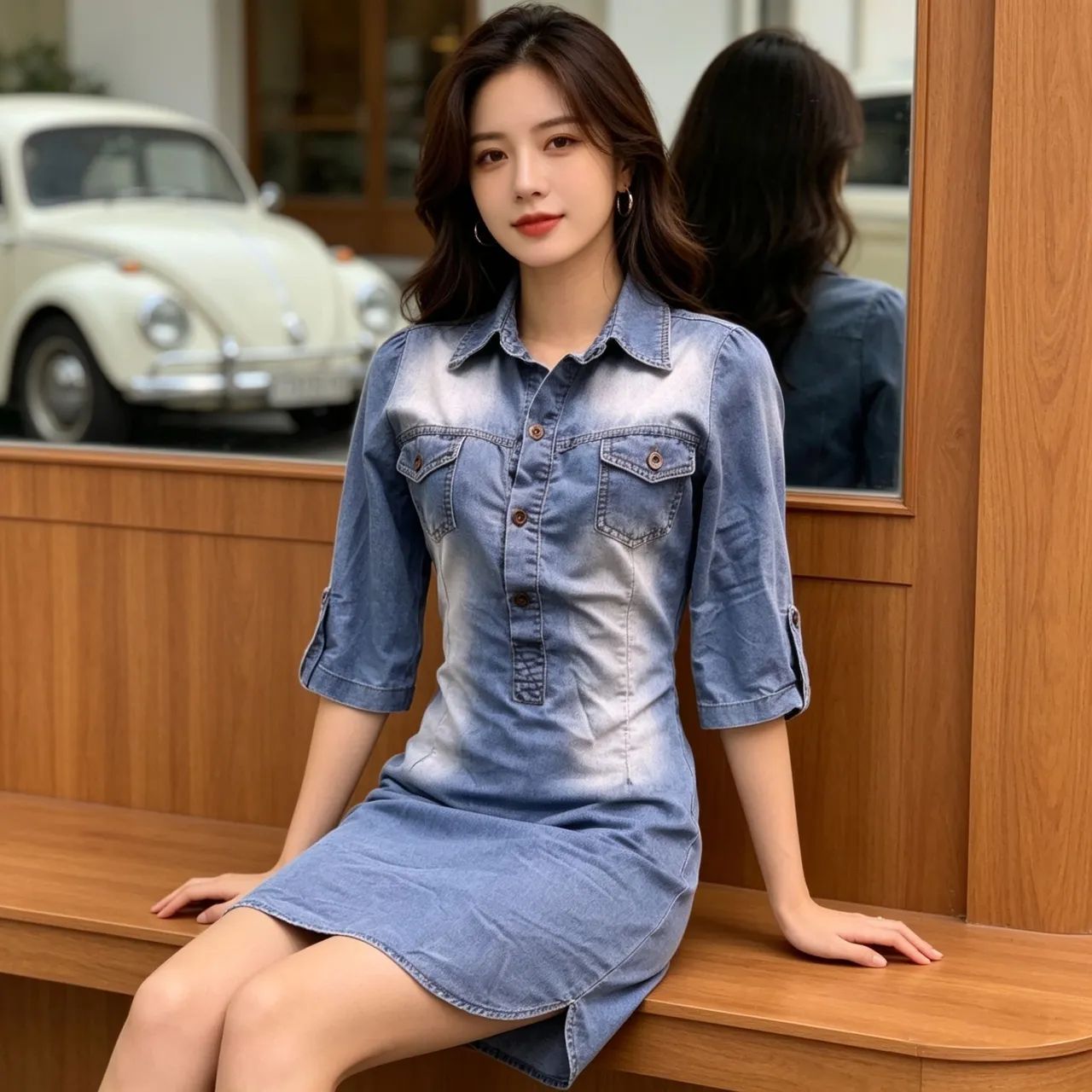 vestido jeans azul pp