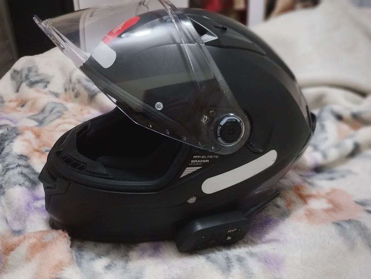Capacete MT helmests braker com intercomunicador  - Foto 4
