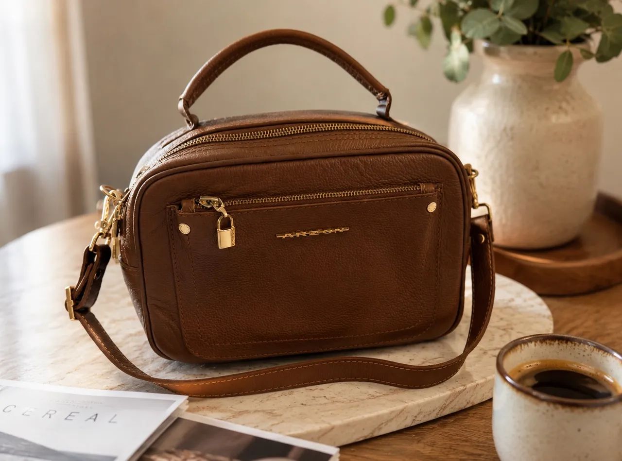 Bolsa de Couro Estilo Baú  - Foto 3