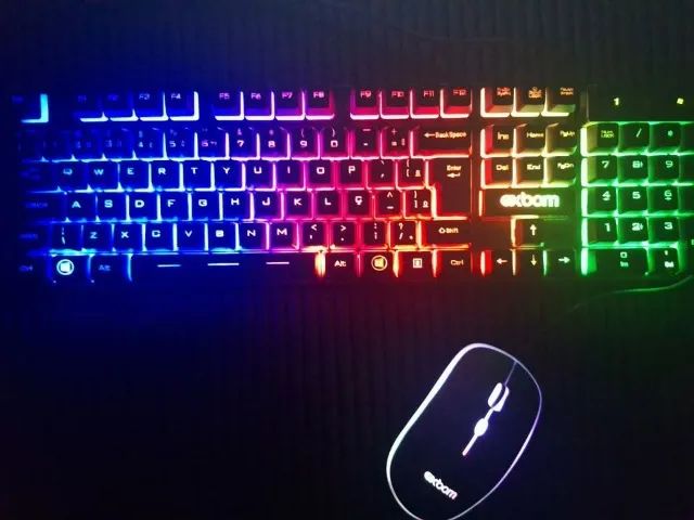 Kit Teclado Mouse Semi Mecanico Gamer Exbom - Foto 4