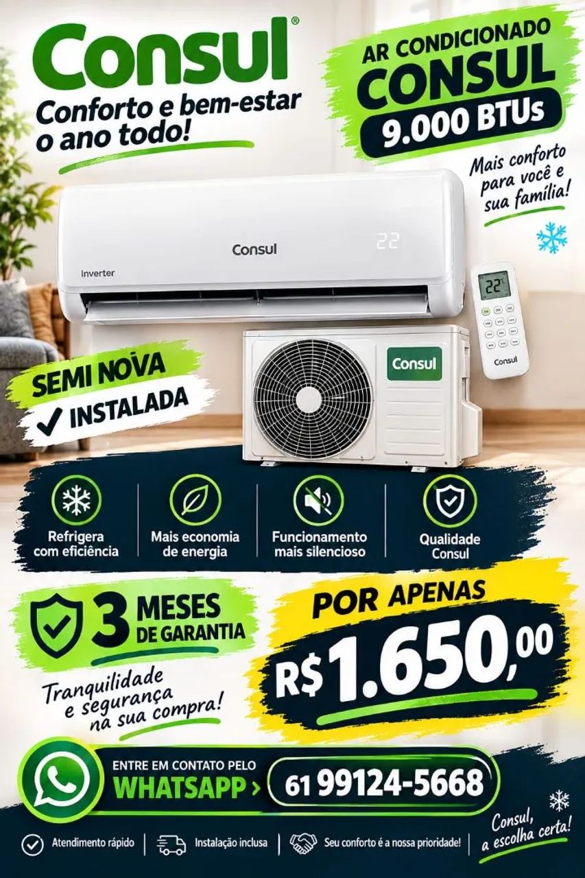 Ar condicionado 9mil btus