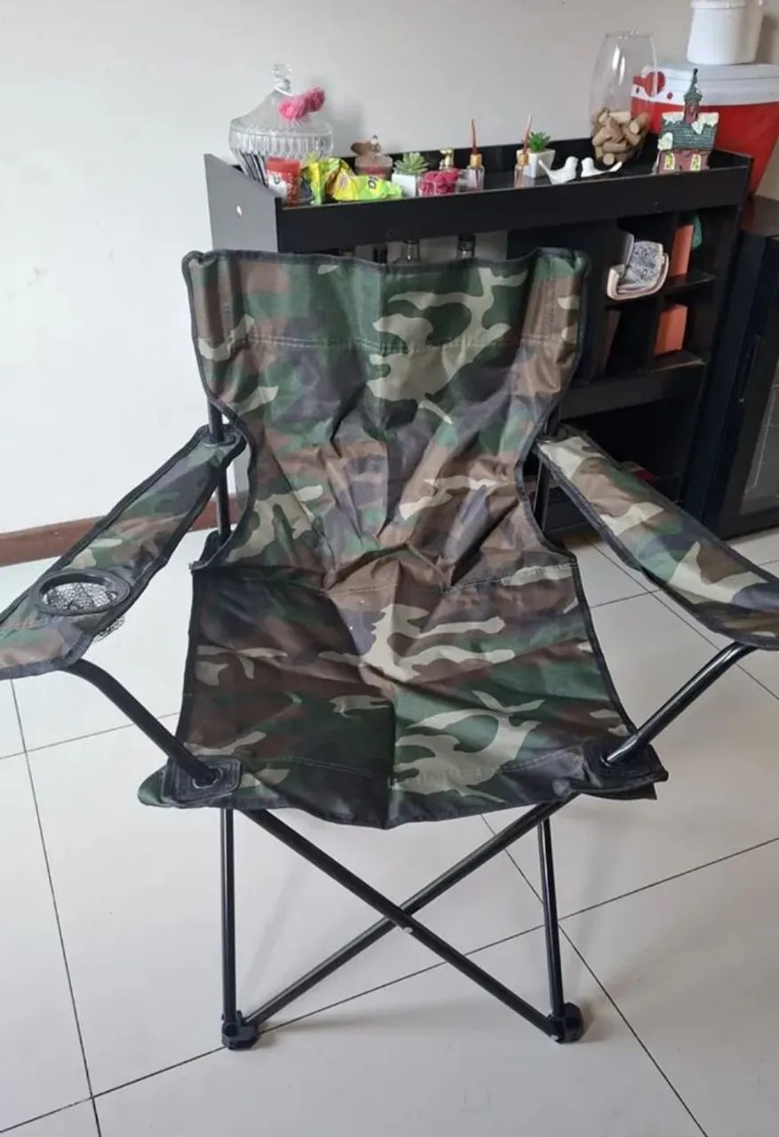 Cadeira acampamento com porta-copo  - Foto 2