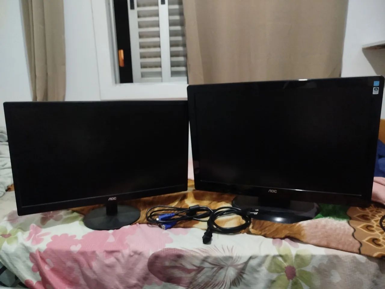 ? KIT 2 MONITORES AOC 22" + CABOS - R$ 500 - Foto 5