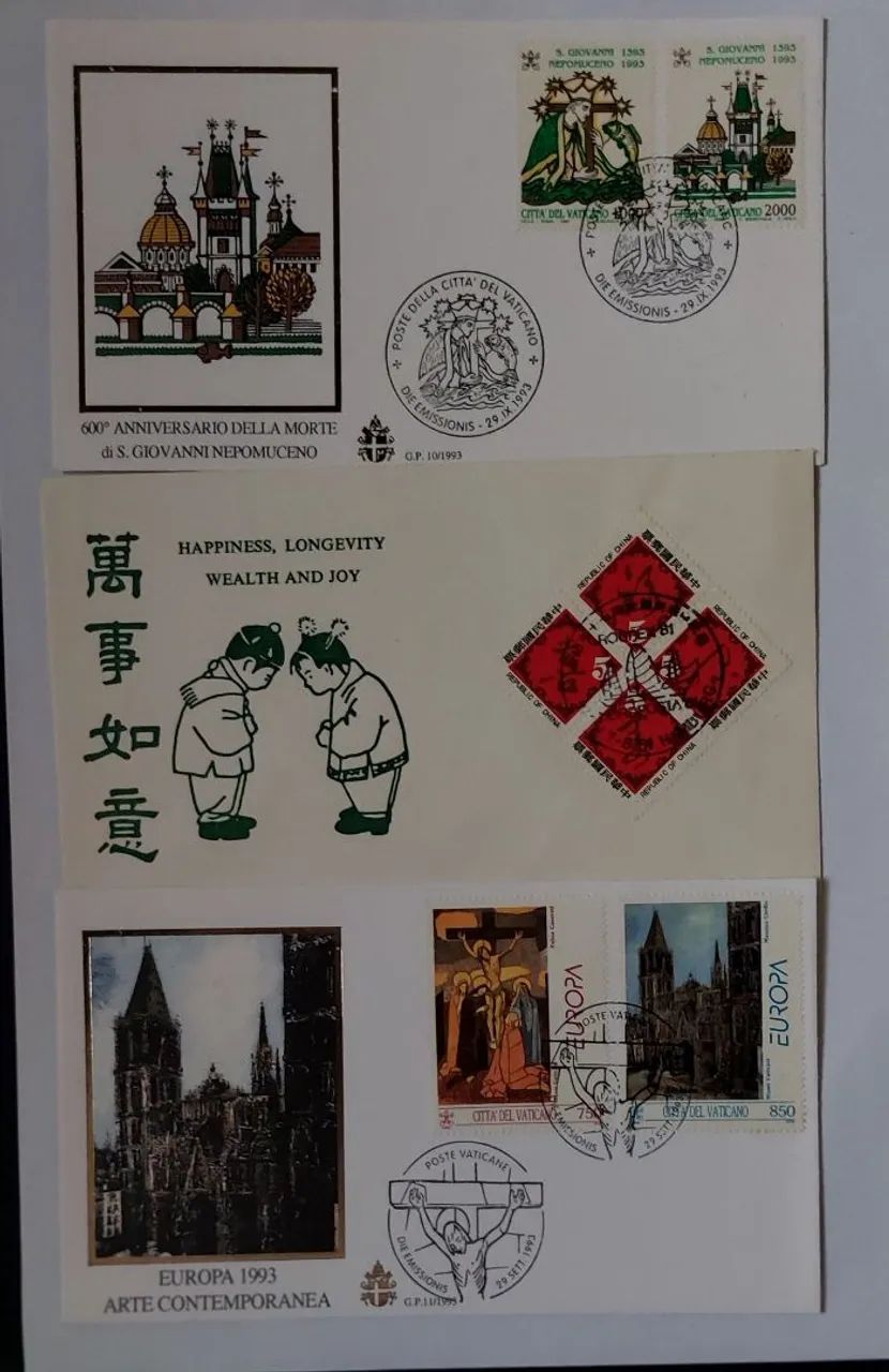 Filatélia 6 envelopes com selos variados. - Foto 5