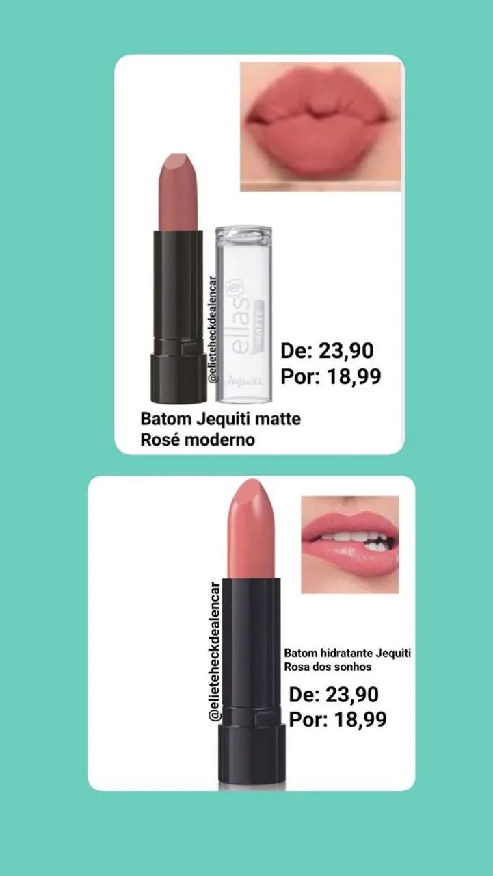 Batom Jequiti matte e hidratante 