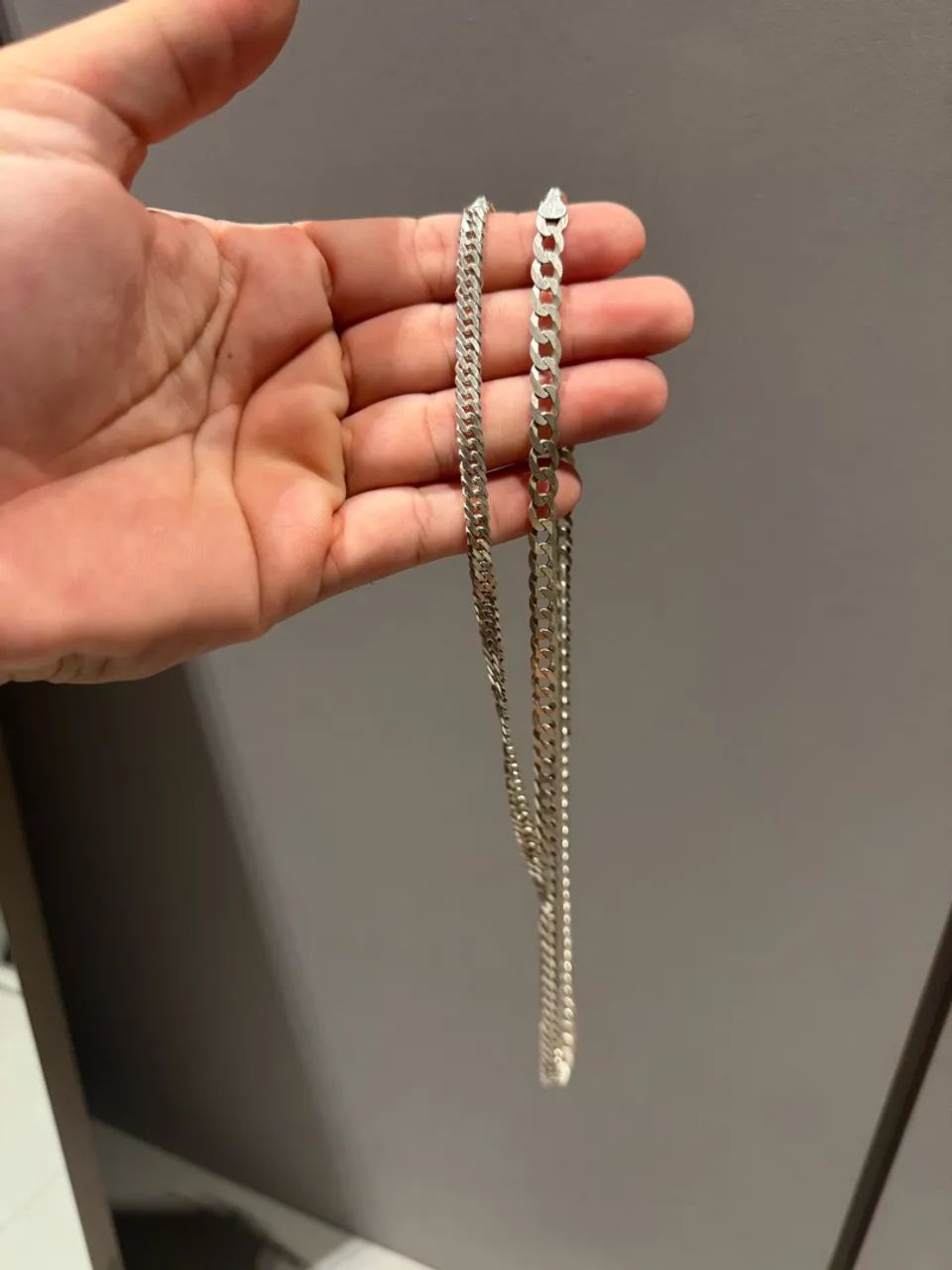 CORDÃO E PULSEIRA DE PRATA