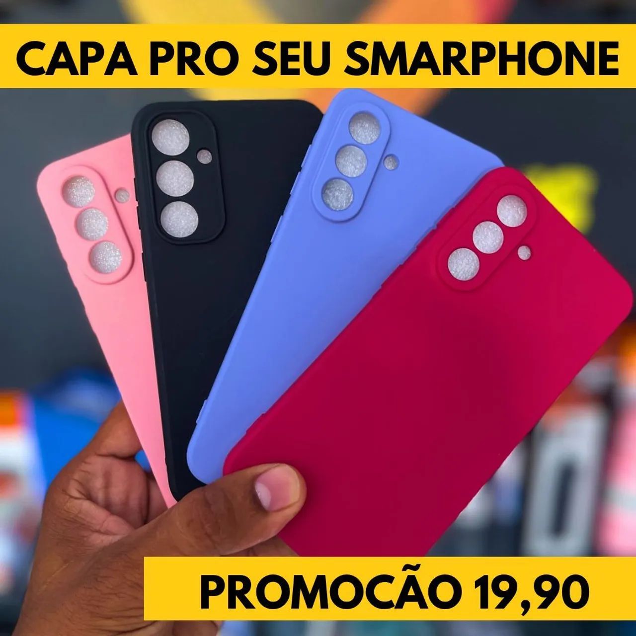 Capa case aveludada Samsung Xiaomi e Motorola 