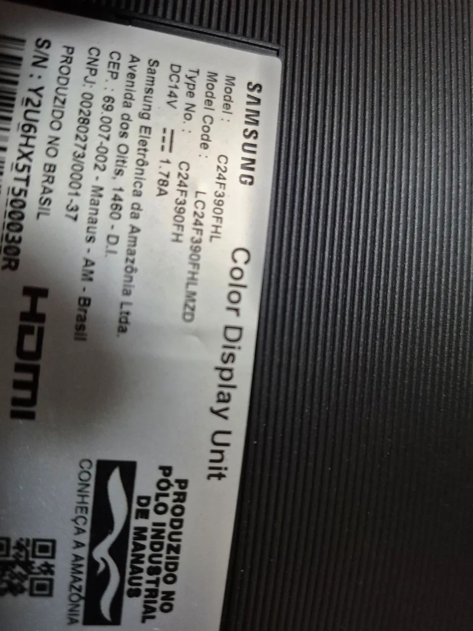 Monitor Samsung curvo 24 na caixa 