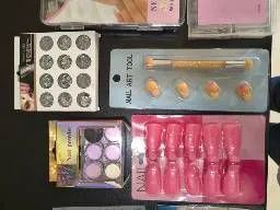  / Kit Completo Material Nail Design (Glitters, Moldes 