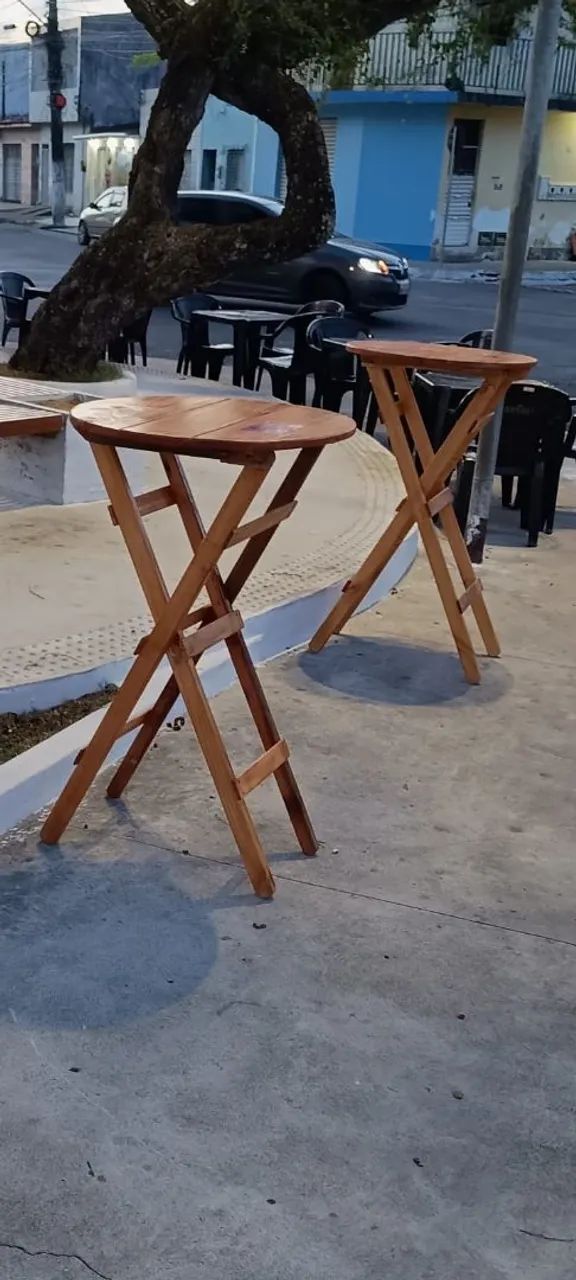 Mesa Bistrô Alta de Madeira