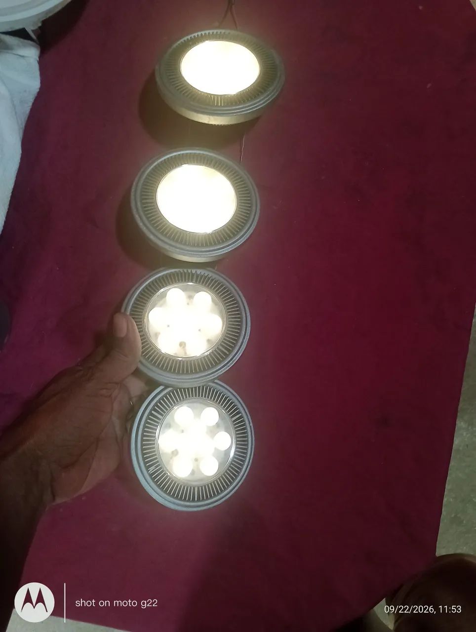 ( 4 ) Lâmpadas De Led 12v Redonda 
