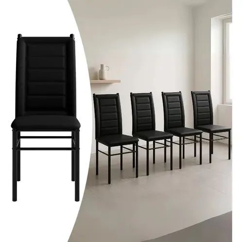 Conjunto de 6 Cadeiras estofada preta - Foto 3