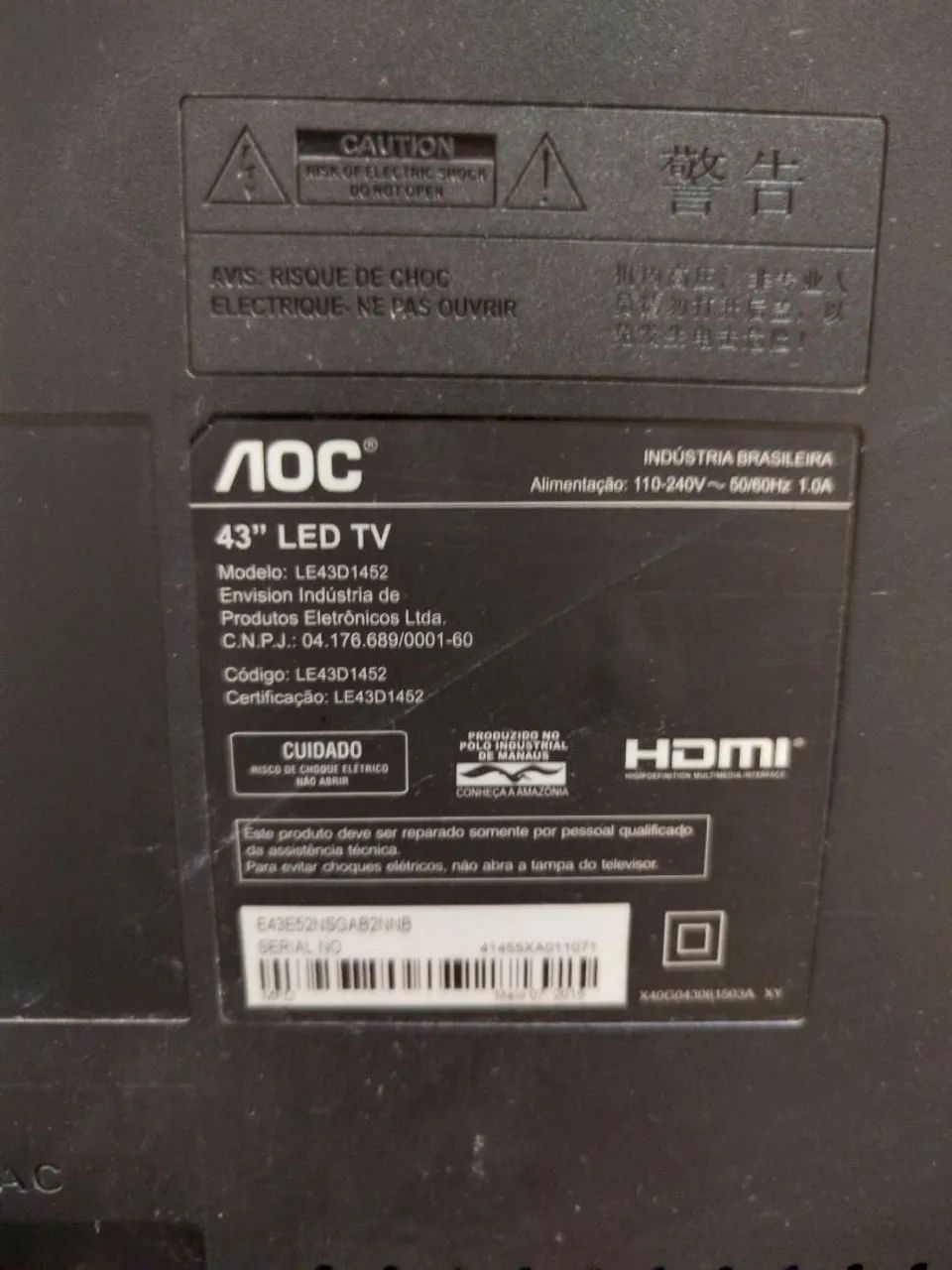Tv AOC 43 polegadas - defeito de tela lista branca  - Foto 4