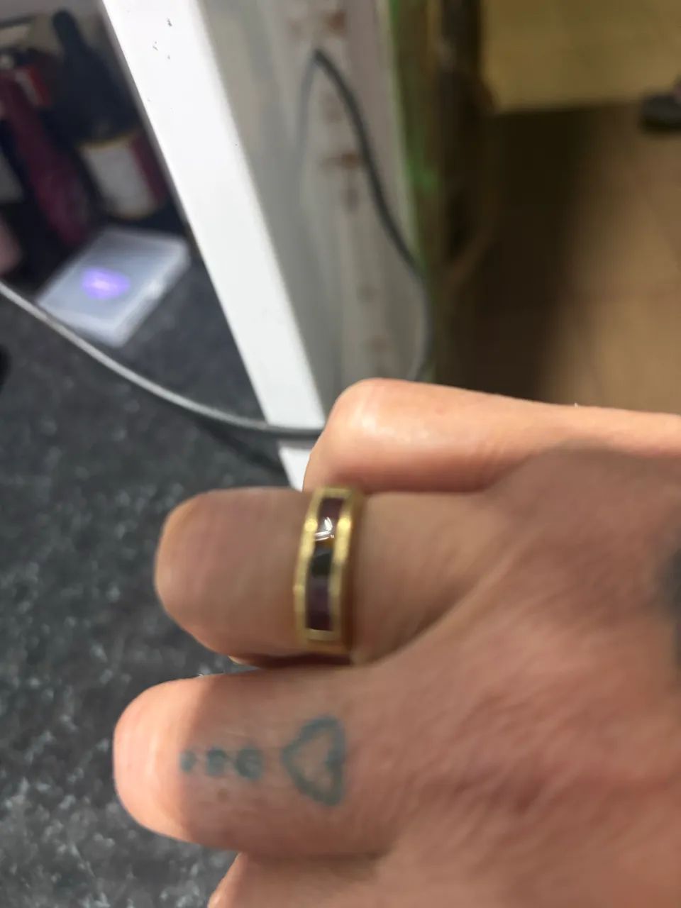 Anel ouro 18 com pedras  - Foto 4