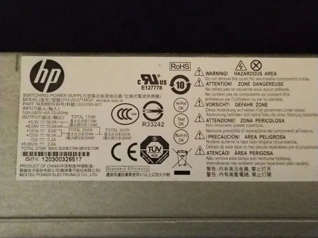 Fonte HP FH-ZD271MGF. - Foto 4