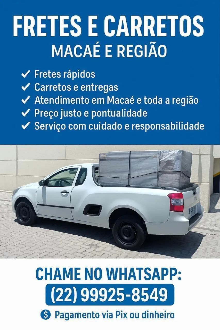 Faço frete é pequenas mudanças para toda Macaé e região!