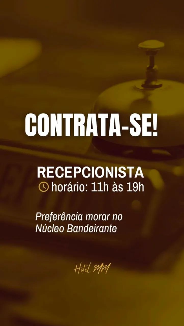 Vaga de emprego recepcionista 