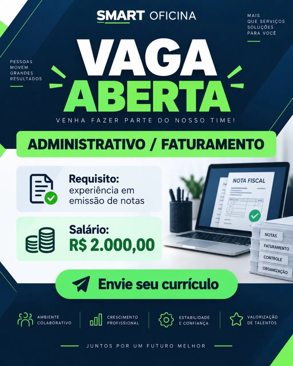 Vaga de emprego para financeiro 