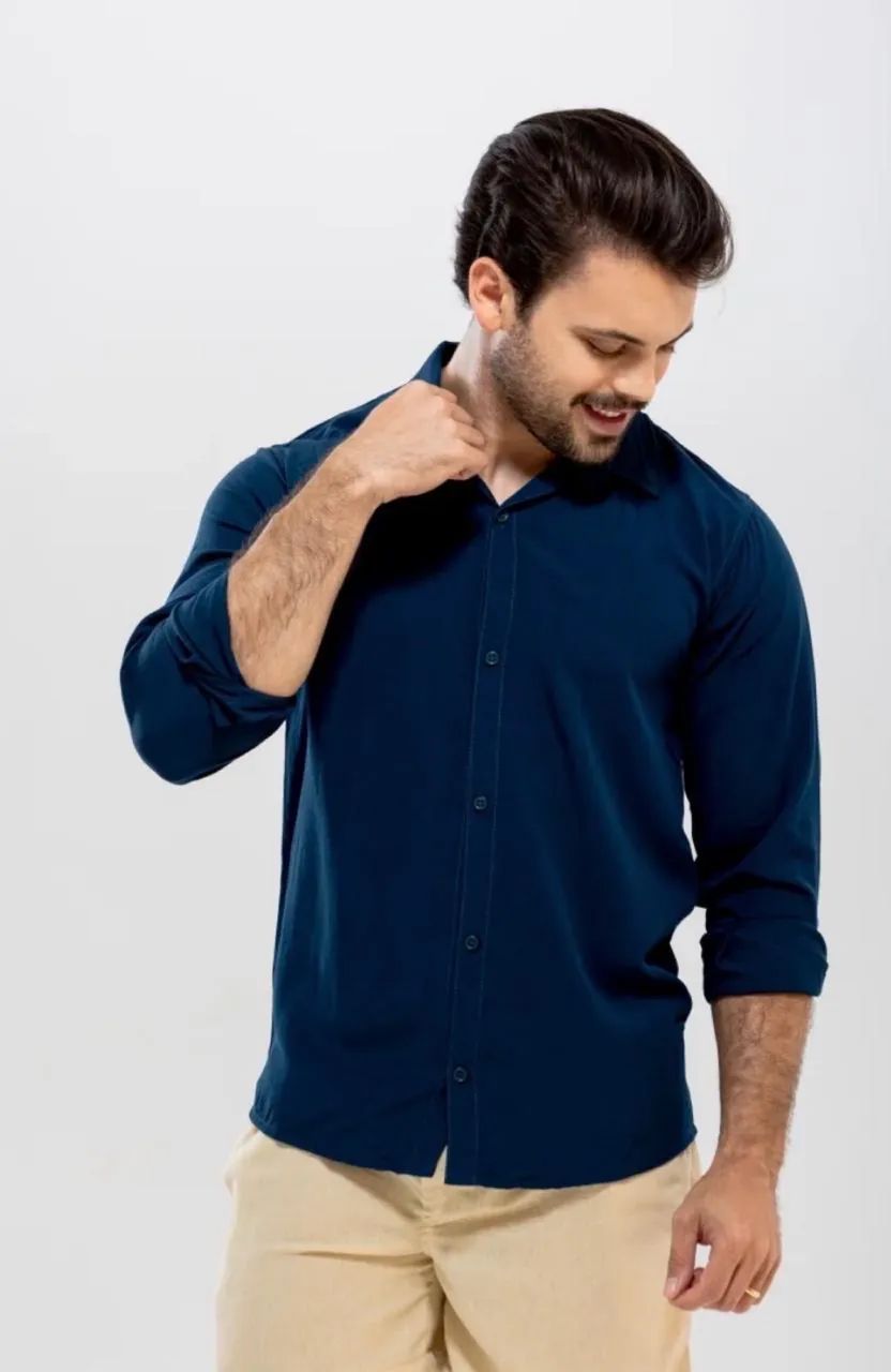 Camisa social masculina linho  - Foto 2
