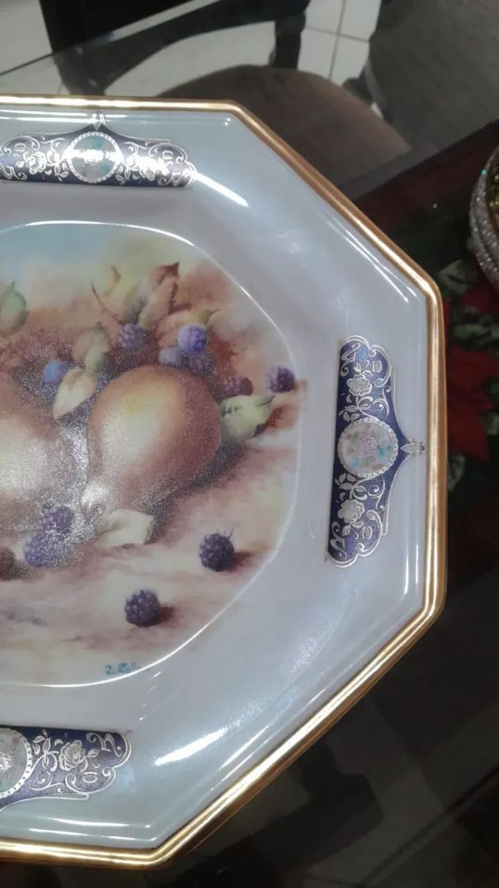 Antigo prato de porcelana - Foto 3