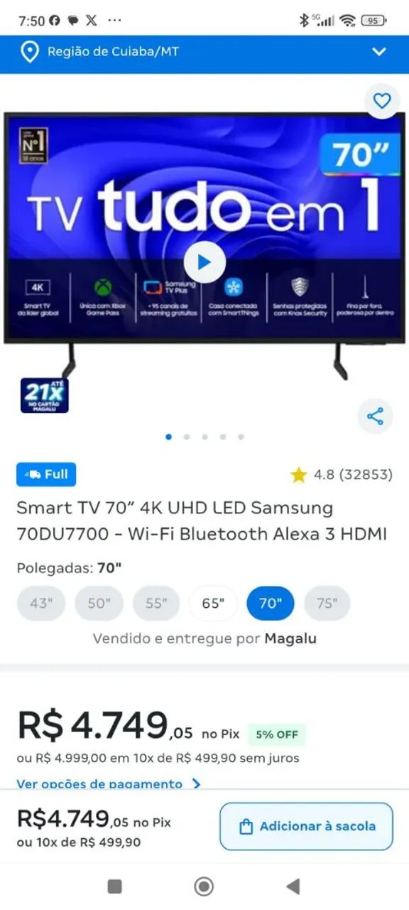 Vendo tv Samsung 