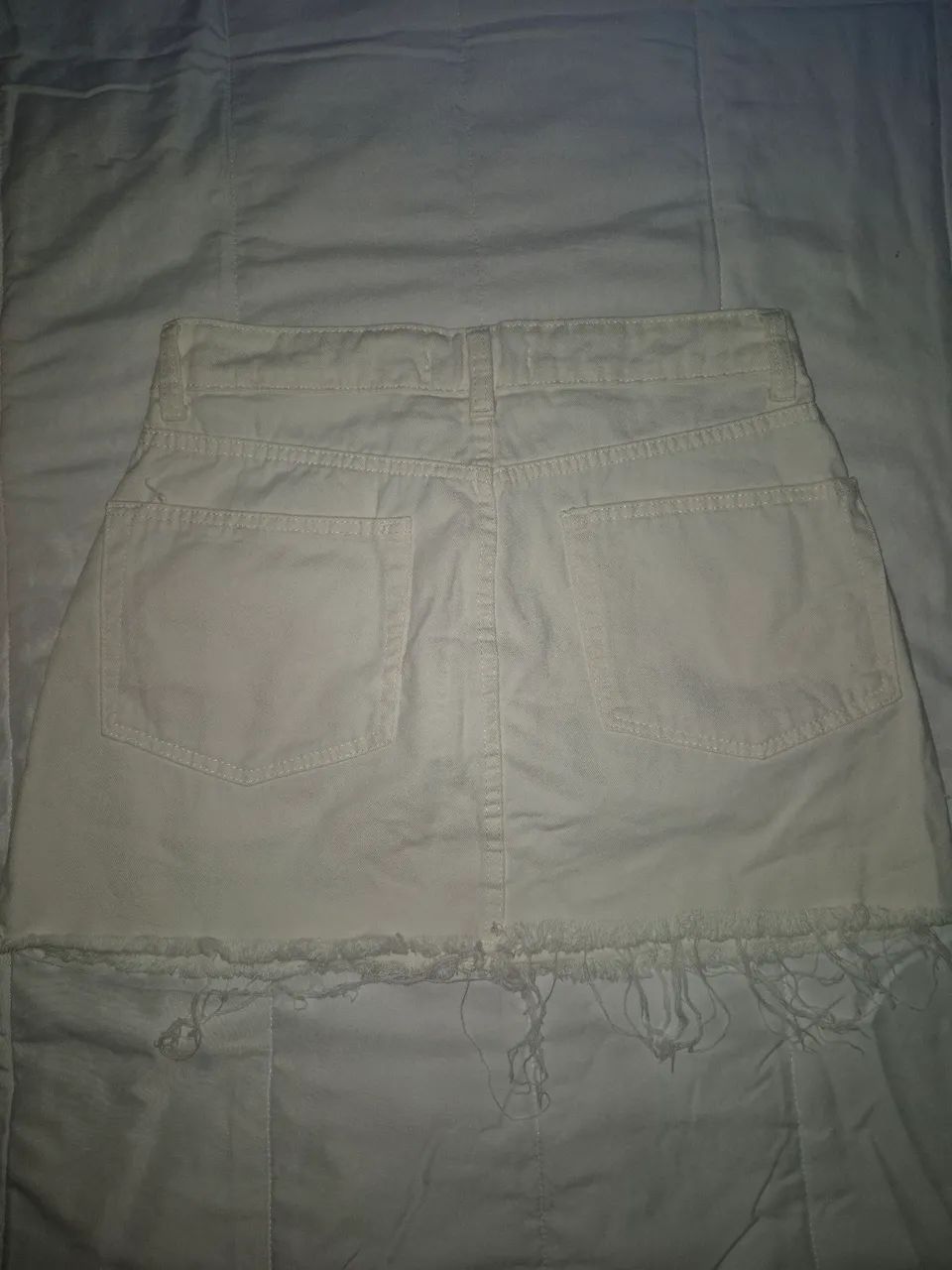 Saia jeans bluesteel branca 42 - Foto 3
