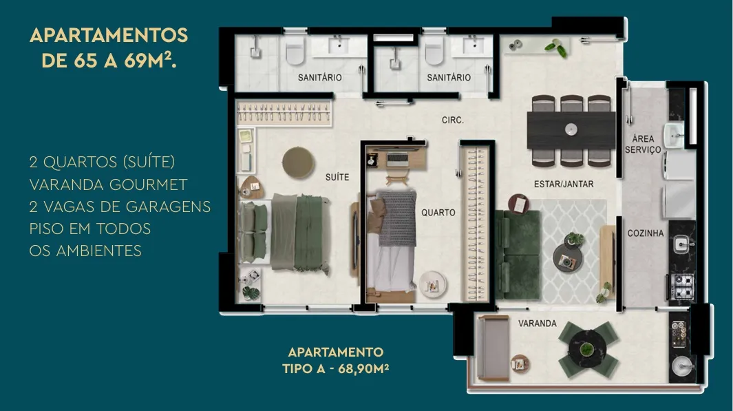 PLANTA 65m²