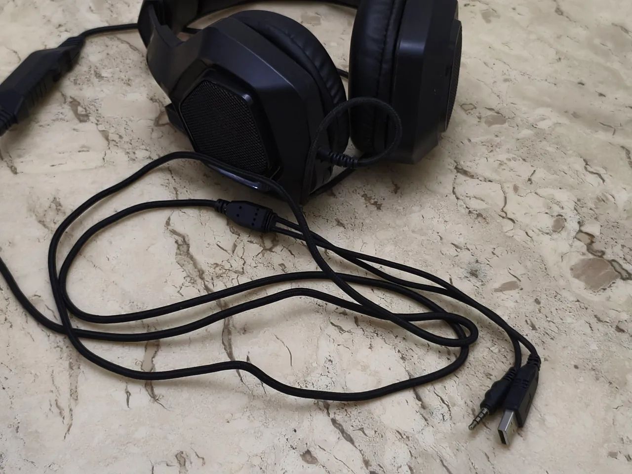 HEADSET GAMER COM MICROFONE E LED (P3 + USB) - PC / CONSOLES - Foto 4