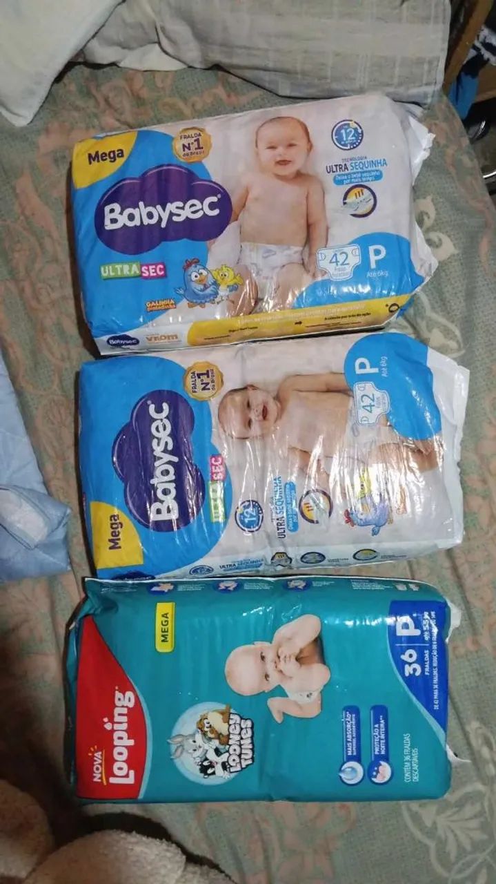 Pacotes fraldas mega P 
