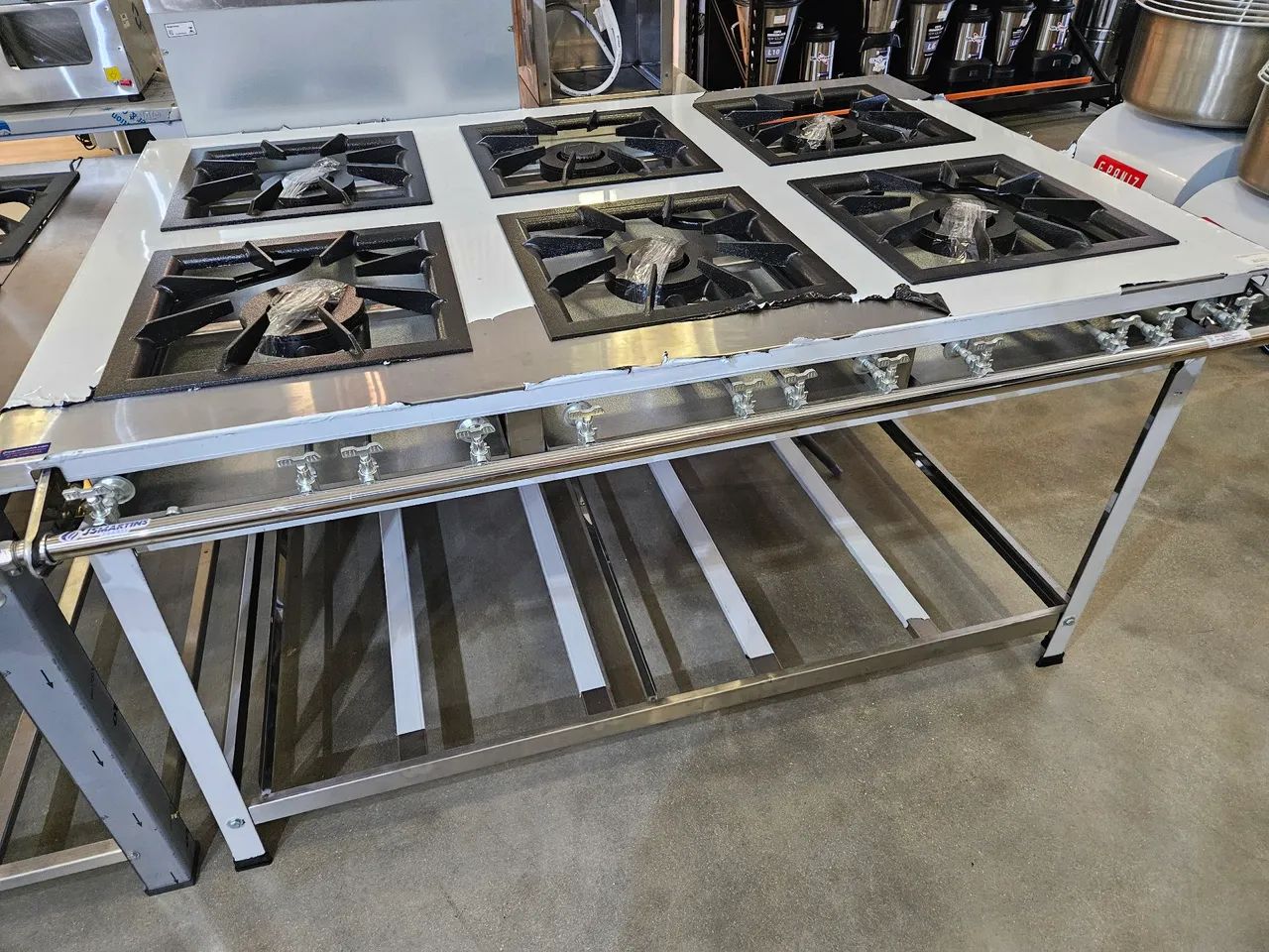 fogão industrial inox 6 bocas 40x40 - a pronta entrega 