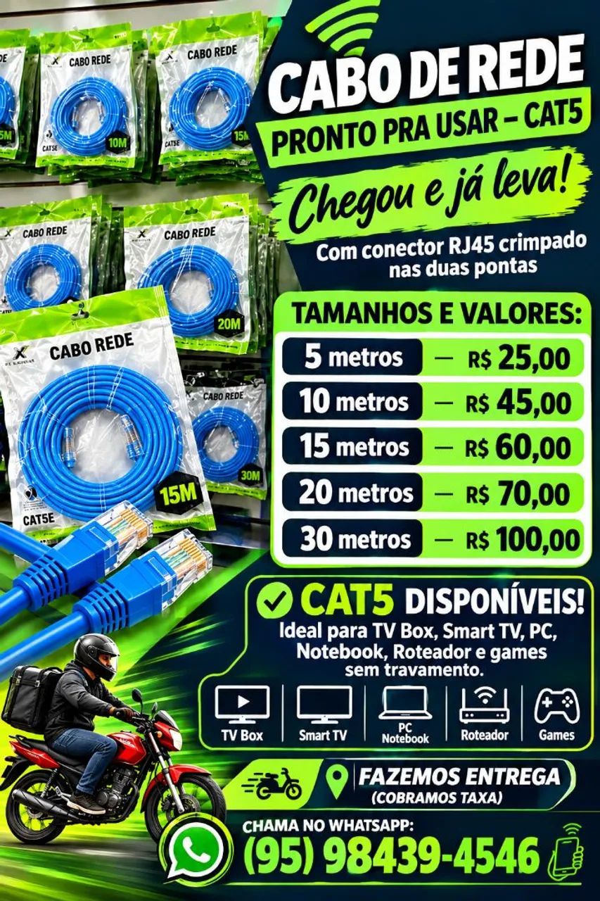 CABO DE REDE CAT5 