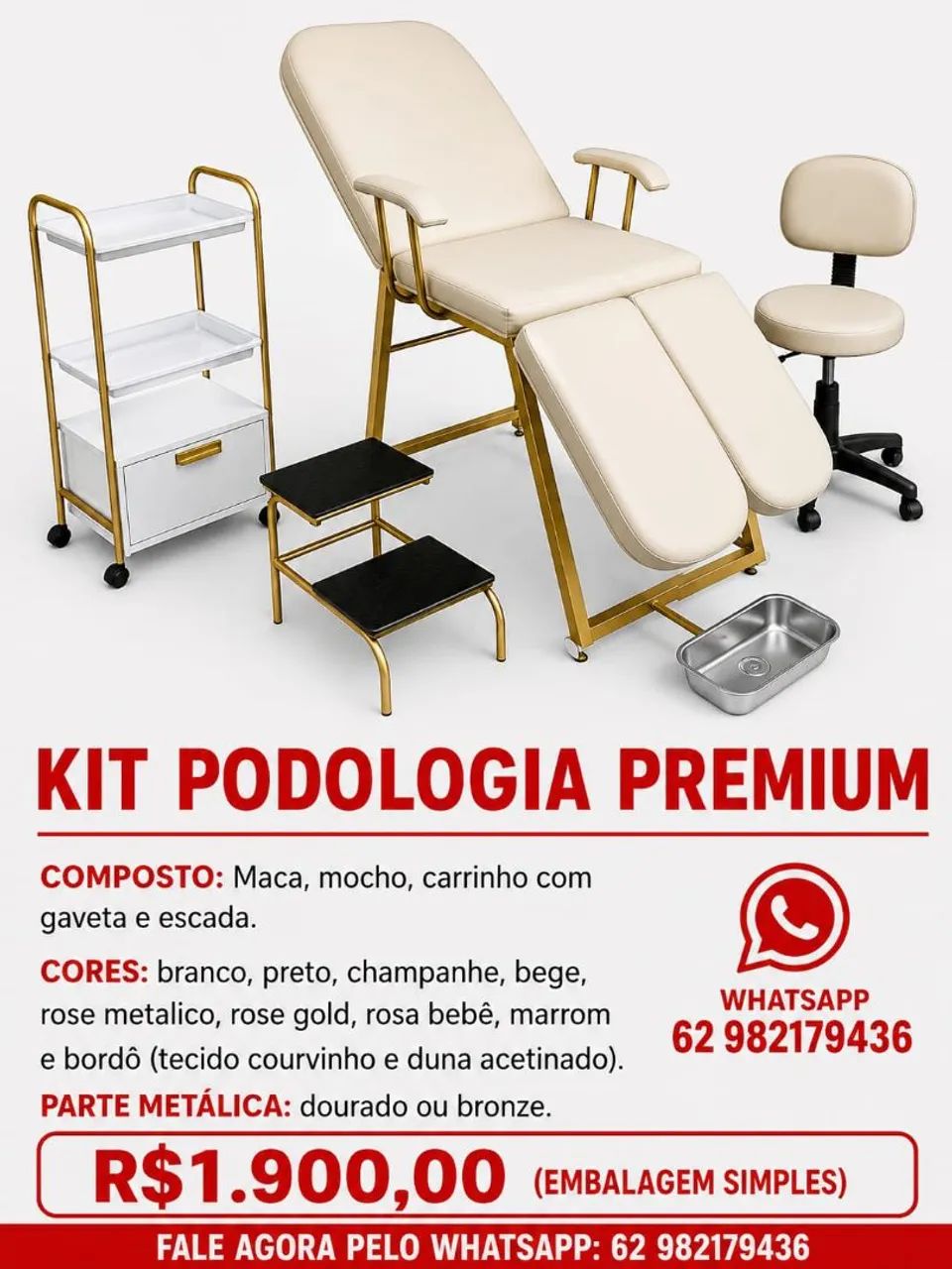 Kit de estética maca mocho escada e carrinho auxiliar a partir de 950.00 - Foto 2