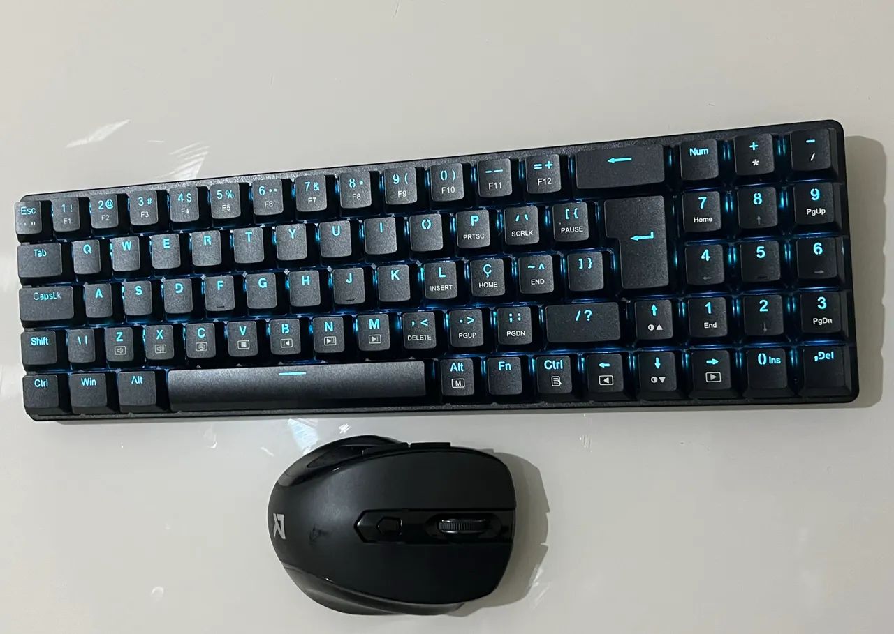 Kit teclado e mouse led sem fio Redragon BS-8772
