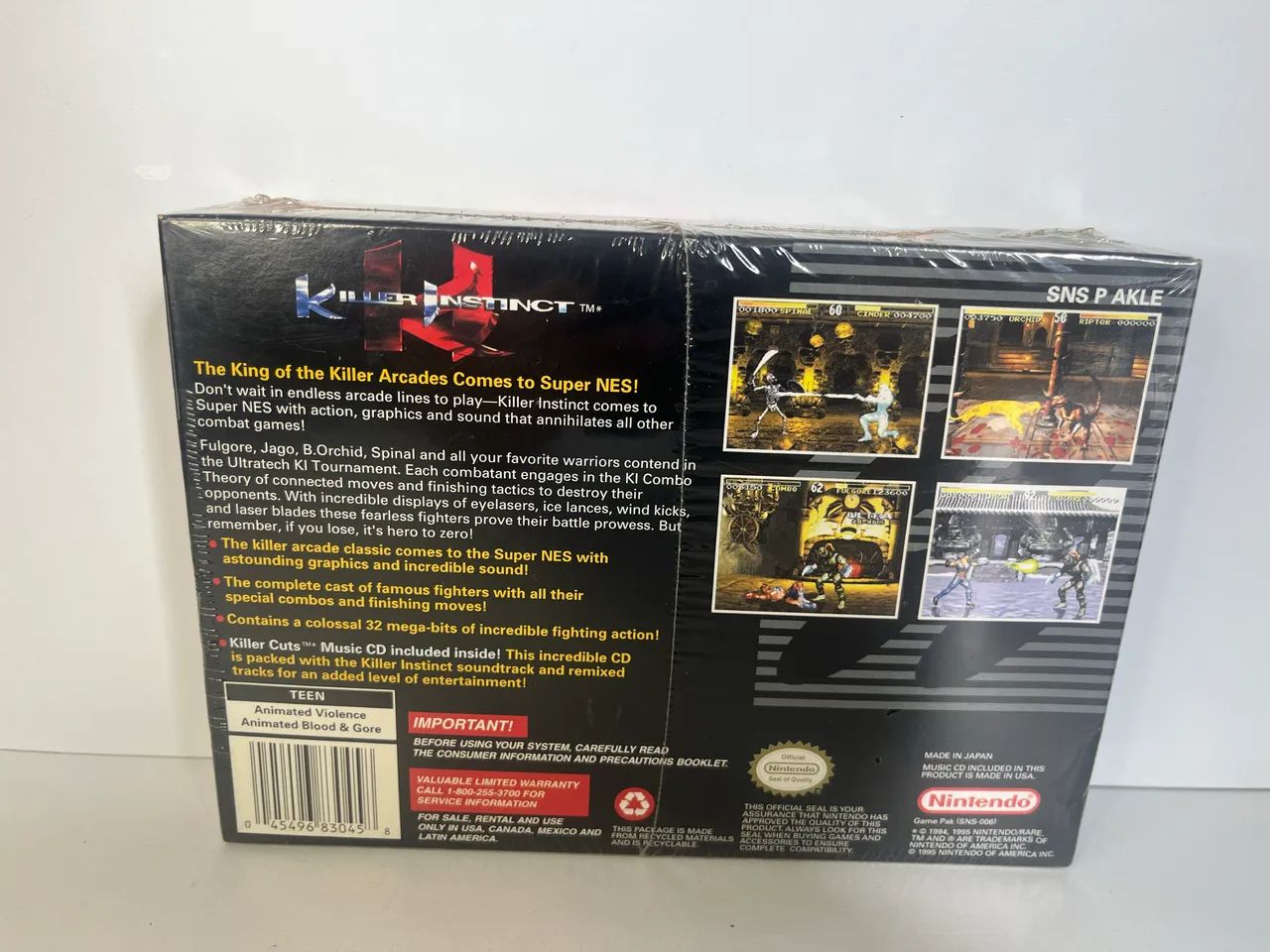 Killer Instinct Lacrado - Super Nintendo - Jogos de Vídeo Game