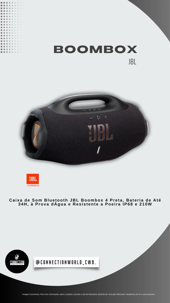 Caixa de som bombox 4 preta - nova 