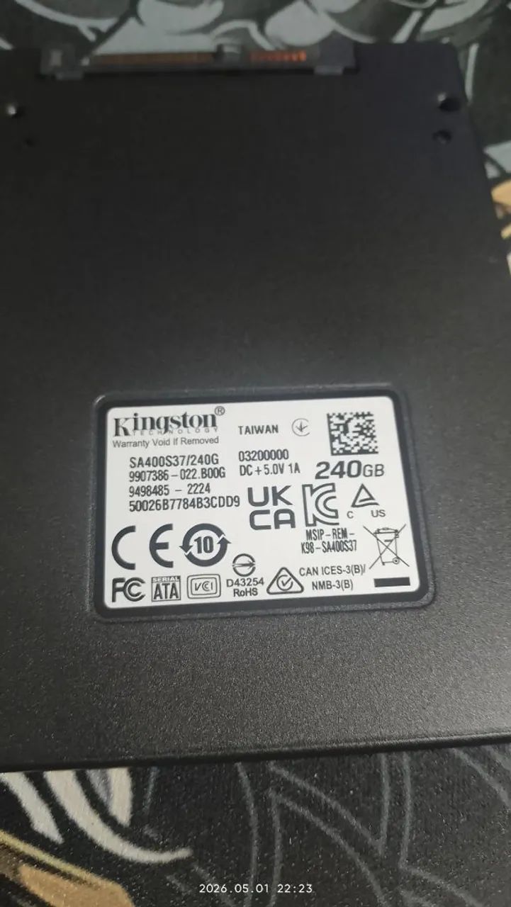 SSD 240GB Kingston com Windows 10/11 pré instalado442876597623203842