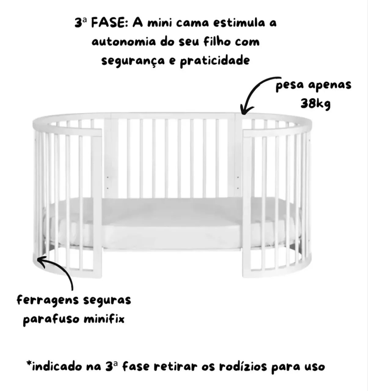 Berço 4x1 progressivo DIVICAR Branco - Foto 4