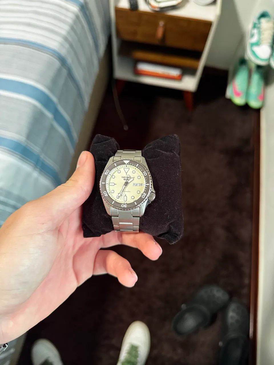 Relógio Seiko 5 Sports Reduced Creme 38mm  - Foto 2